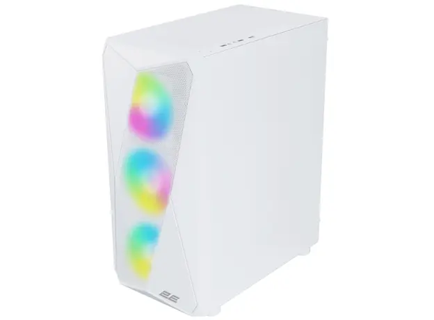 კომპიუტერის ქეისი 2E GAMING PC case Aruba G3313W, without PSU, 1xUSB3.0, 2xUSB2.0, 5x120mm ARGB, VGA 330mm, LCS ready, HUB, TG Side Panel, ATX, white, 3 image