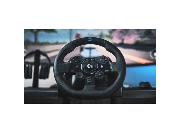 კომპიუტერული საჭე და პედლები LOGITECH G923 Racing Wheel and Pedals - PC/XB - BLACK - USB, 8 image