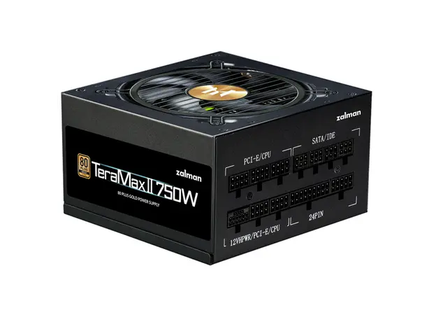 კვების ბლოკი Zalman Power supply Teramax 2 (750W) >90%, 80+ Gold, 120mm, 1xMB 18pin+10pin, 2xCPU 8pin(4+4), 3xMolex, 8xSATA, 3xPCIe 8pin(6+2), 1х12VHPWR, Fully Modular