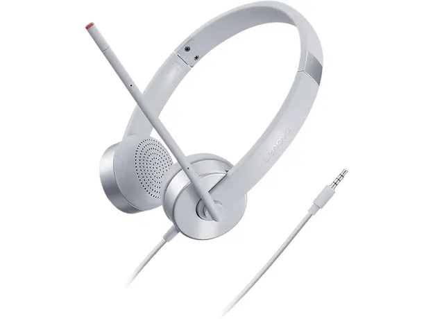 ყურსასმენი Lenovo GXD1E71386 100 Stereo Analog, Headset, Wired, 3.5mm, Silver, 3 image