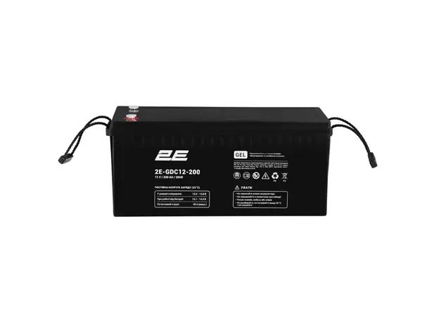 უწყვეტი კვების წყაროს ელემენტი 2E 2E-GDC12-200 GDC, 12V, 200Ah, GEL VRLA, Uninterruptible Power Supply Element, Black, 3 image