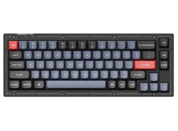 კლავიატურა Keychron V2 84 keys, K Brown, Hot-Swap, WL/BT/USB-A, RGB, black, 2 image