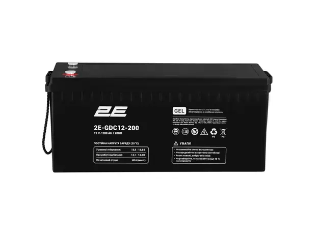 უწყვეტი კვების წყაროს ელემენტი 2E 2E-GDC12-200 GDC, 12V, 200Ah, GEL VRLA, Uninterruptible Power Supply Element, Black