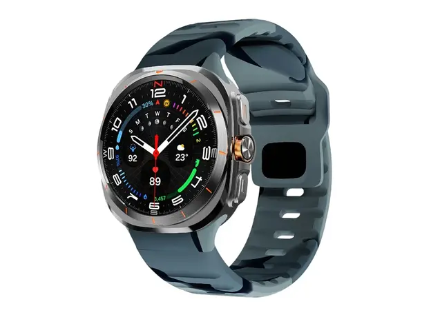 სმარტ საათის სამაჯური TVC Samsung Galaxy Watch Ultra 47mm Silicone Watch Band Breathable Sport Watch Strap - Black Grey Camouflage