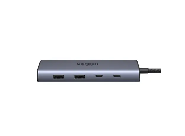 USB-C ჰაბი UGREEN CM639 (45380), HDMI, Type-C, USB-A, RJ45, SD/TF, 10-in-1 USB-C Hub, Grey, 8 image