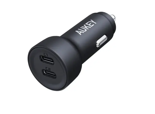 ავტომობილის უსადენო დამტენი Aukey 65W CC-Y23 Enduro Type-C Dual 2-Port Car Charger - Gray, 2 image