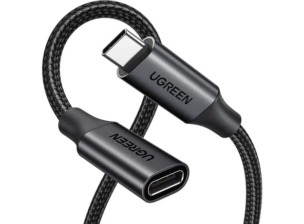 USB ადაპტერი UGREEN US372 (45172), 100W, Type-C Extension Cable, 0.5m, Black, 2 image