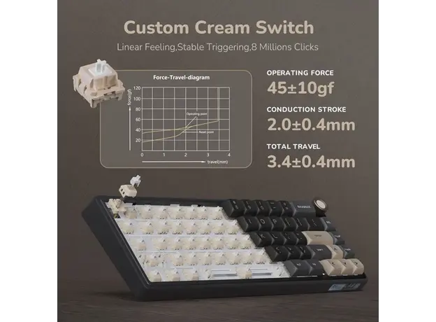 კლავიატურა Royal Kludge RK R65 RGB Mechanical Keyboard, Chartreuse switch, Hot Swappable, Type-C wired, Phantom, 5 image