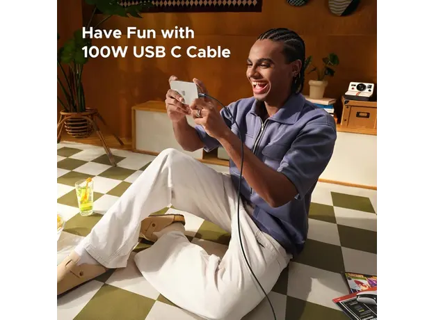 USB კაბელი UGREEN Uno L509 (45612), 100W, Type-C to Type-C, 0.5M, Black/Grey, 9 image