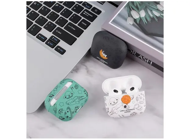 ყურსასმენის ქეისი TVC AirPods 4 TPU Case Earphone Charging Box Water Transfer Printing Protective Cover - Checker, 3 image