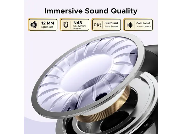 ყურსასმენი UGREEN WS209 (45785) HiTune S3, Earbuds, Wireless, Bluetooth, IPX5, Black, 8 image