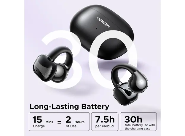 ყურსასმენი UGREEN WS209 (45785) HiTune S3, Earbuds, Wireless, Bluetooth, IPX5, Black, 10 image