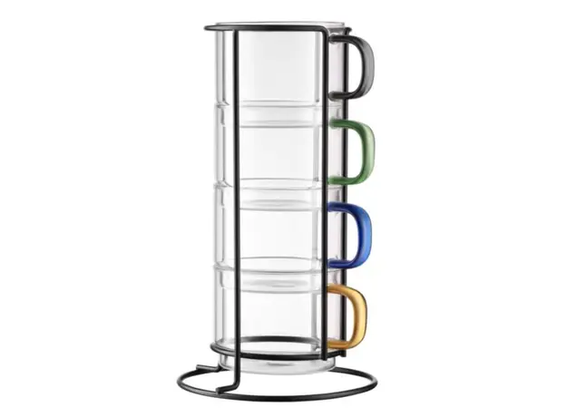 ჭიქების ნაკრები Ardesto Set of cups 350ml, 4pcs, borosilicate glass, transparent, 2 image