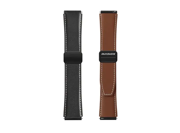 სმარტ საათის სამაჯური DUX DUCIS YA Series 43mm Genuine Cow Leather Strap 20mm Watch Band - Black, 4 image