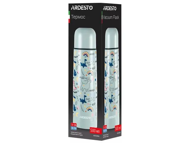 თერმოსი Ardesto Vacuum flask Magic 500ml, stainless steel, grey, 6 image