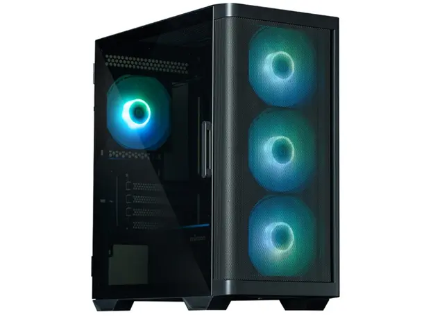 კომპიუტერის ქეისი Zalman PC case M4 without PSU, 2xUSB3.0, 1xUSB2.0, 4x120mm ARGB, VGA 320mm, LCS ready, TG Side Window, mATX, black, 2 image