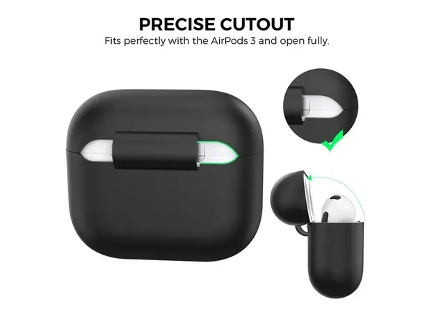 ყურსასმენის ქეისი Silicone Case For AirPods 3 - Black, 5 image
