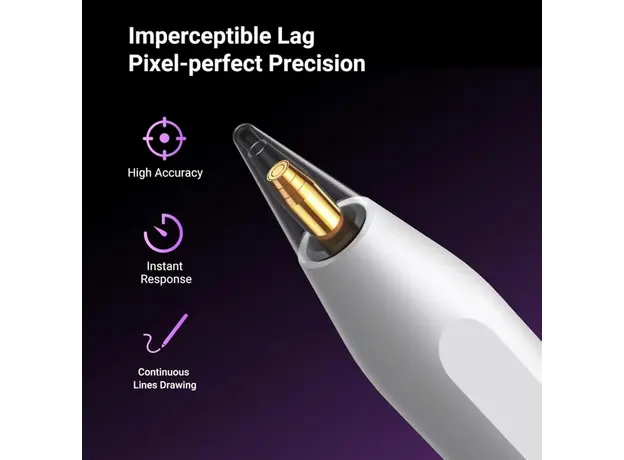 სტილუსი UGREEN LP653 (15910), Smart Stylus Pen For iPad, White, 7 image