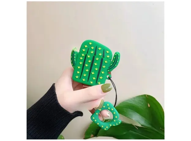 ყურსასმენის ქეისი Silicone Case for AirPods 2nd gen - Cactus