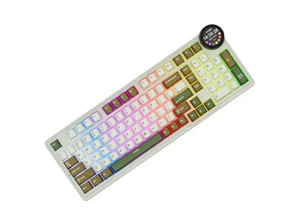 კლავიატურა Royal Kludge RK N99 RGB Mechanical Keyboard, Cream Switch, Hot Swappable, Wireless, USB, Bluetooth, 2.4GHz, Palm Green, 3 image