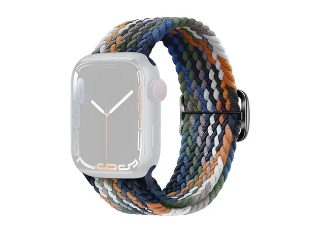 სმარტ საათის სამაჯური TVC Apple Watch Series 10 42mm / 9 8 7 41mm / SE (2023) SE (2022) SE 6 5 4 40mm / 3 2 1 38mm Watch Band Braided Nylon Strap - Denim Multi-Color, 3 image