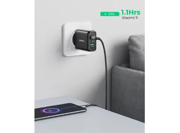 მობილურის დამტენი UGREEN CD161 (10216), 36W, USB, Fast Charger, Black, 4 image