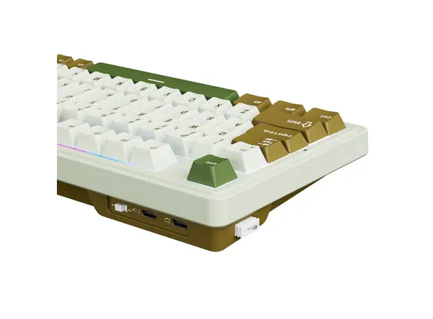 კლავიატურა Royal Kludge RK N99 RGB Mechanical Keyboard, Cream Switch, Hot Swappable, Wireless, USB, Bluetooth, 2.4GHz, Palm Green, 5 image