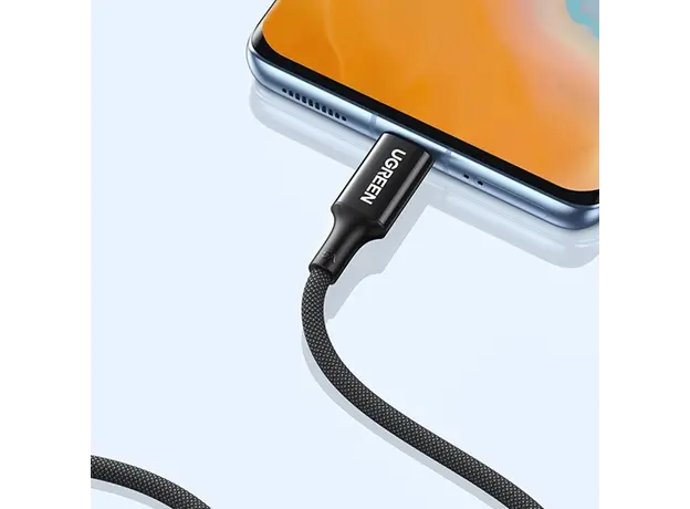 USB კაბელი UGREEN US557 (15275), 100W, Type-C to Type-C 2.0 Braided Fast Charging Cable, 1m, Black, 4 image