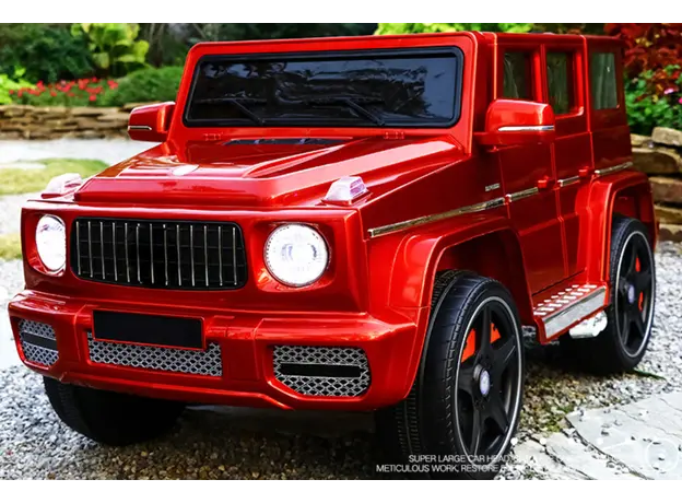 საბავშვო ელექტრო მანქანა 7288-R /კაუჩუკის საბურავებით/ტყავის სკამით, 5 image