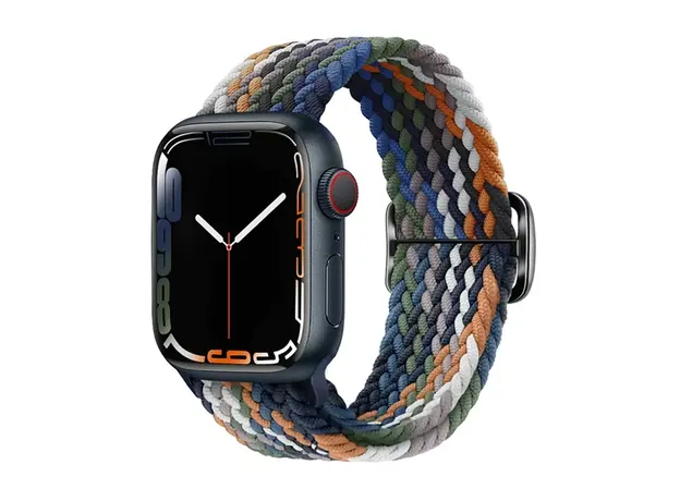 სმარტ საათის სამაჯური TVC Apple Watch Series 10 42mm / 9 8 7 41mm / SE (2023) SE (2022) SE 6 5 4 40mm / 3 2 1 38mm Watch Band Braided Nylon Strap - Denim Multi-Color