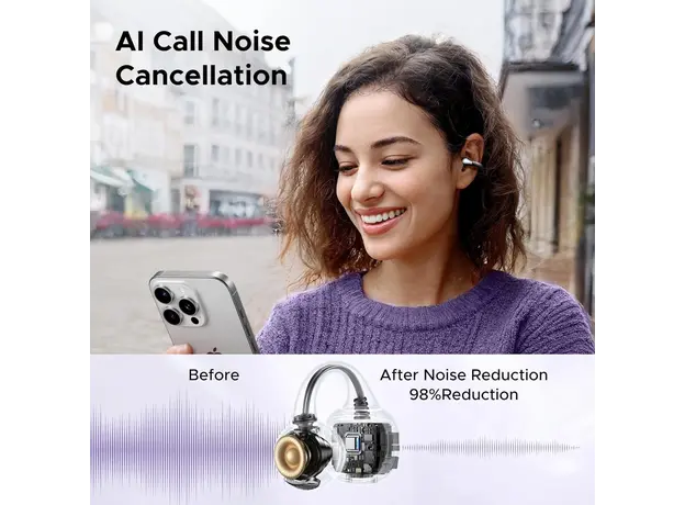 ყურსასმენი UGREEN WS209 (45785) HiTune S3, Earbuds, Wireless, Bluetooth, IPX5, Black, 11 image