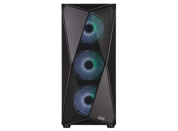 კომპიუტერის ქეისი 2E GAMING PC case Aruba G3313B, without PSU, 1xUSB3.0, 2xUSB2.0, 5x120mm ARGB, VGA 300mm, LCS ready, HUB, TG Side Panel, ATX, black, 4 image