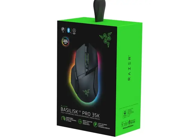 მაუსი Razer Mouse Basilisk V3 Pro 35K, RGB, USB-A/WL/BT, black, 5 image