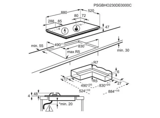 გაზქურის ზედაპირი Electrolux KDI951723K, 4 image