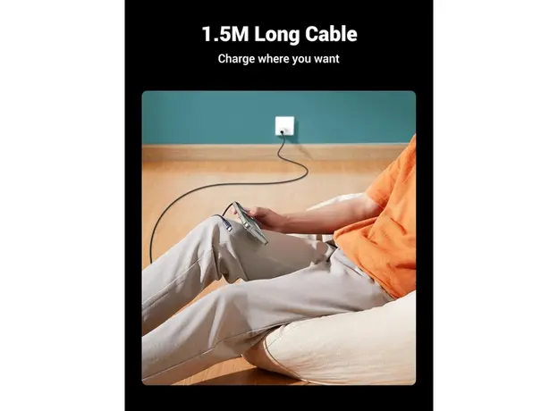 USB კაბელი UGREEN US561 (35087), 100W, Type-C to Type-C, 1.5m, Grey, 8 image