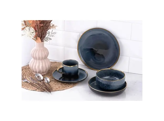 თეფში Ardesto Deep plate Andria, 21.1cm, ceramics, blue-gray, 5 image