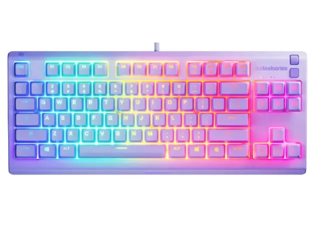 კლავიატურა SteelSeries Keyboard membrane Apex 3 TKL, 84key, USB-A, EN, RGB, lavender, 2 image