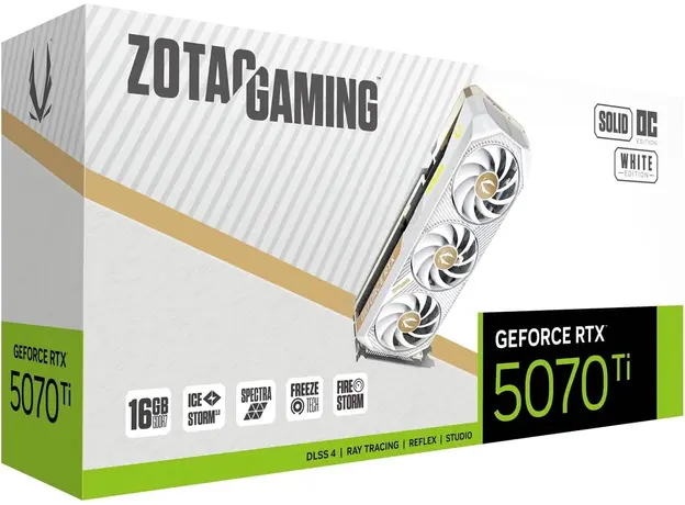 ვიდეო დაფა ZOTAC Graphic Adapter GeForce RTX 5070 Ti 16GB GDDR7 SOLID Core OC White Edition, 7 image