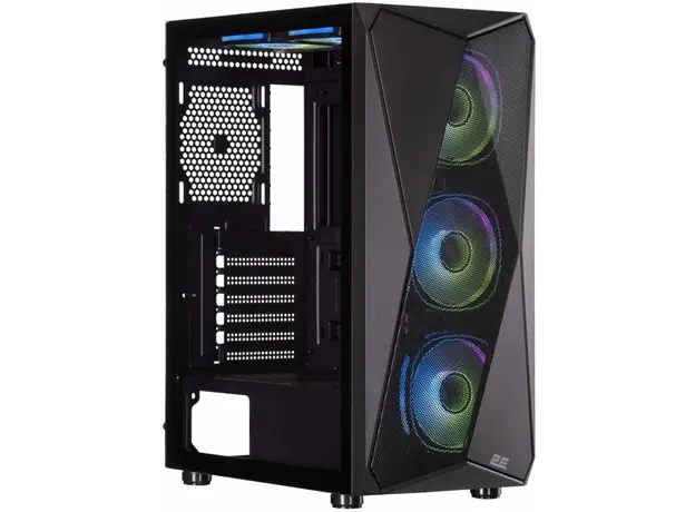 კომპიუტერის ქეისი 2E GAMING PC case Aruba G3313B, without PSU, 1xUSB3.0, 2xUSB2.0, 5x120mm ARGB, VGA 300mm, LCS ready, HUB, TG Side Panel, ATX, black