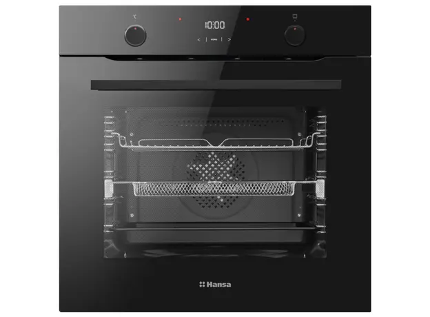 ჩასაშენებელი ღუმელი Hansa electrical, 77L, А, display, convection, black, 3 image
