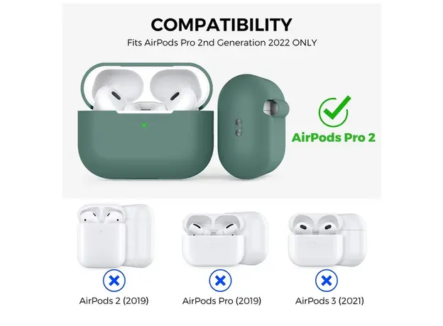 ყურსასმენის ქეისი Protective Cover For AirPods Pro 2 - Green, 3 image
