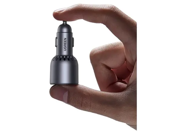 მანქანის დამტენი UGREEN EC703 (35024), 75W, Type-C, USB-A, 3 Port Fast Car Charger, Grey, 4 image