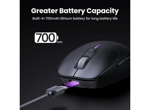 მაუსი UGREEN MU103 (90539), Wireless, 2.4GHz, Bluetooth, USB, Mouse, Black, 6 image