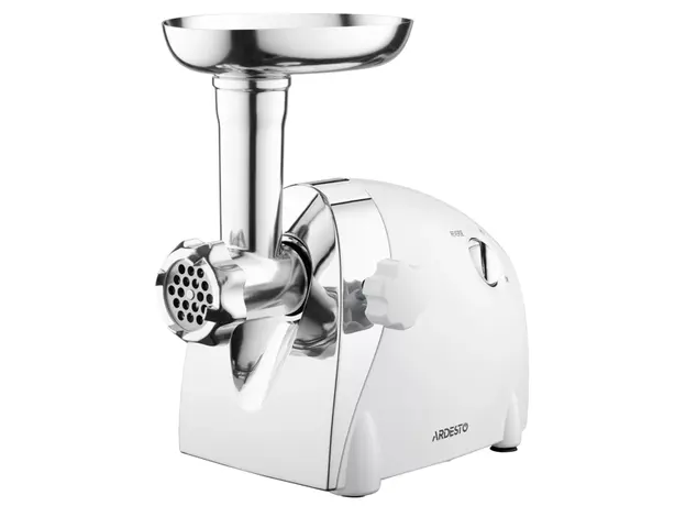 ხორცსაკეპი მანქანა Ardesto Meat grinder, 2000W, prod.-1.9kg/min, 3 cutting plates+for sausag.plates, 3 vegetable slicer, plastik, silver, 2 image