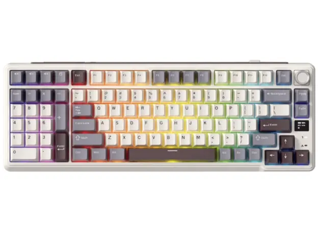 კლავიატურა Royal Kludge RK L98 RGB Mechanical Keyboard, Cream Switch, Hot Swappable, Wireless, Type-C, Bluetooth, 2.4GHz, Sandalwood Brown, 2 image