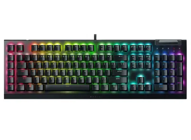 კლავიატურა Razer Keyboard mechanical BlackWidow V4 X 110key, Green Switch, USB-A, EN/RU, RGB, black