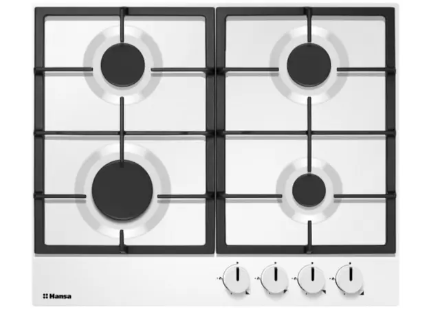 ქურის ზედაპირი Hansa Hob gas on steel, 59cm, cast-iron, white