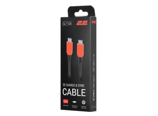კაბელი 2E Cable USB-C - USB-C, 100W 1m black, 2 image