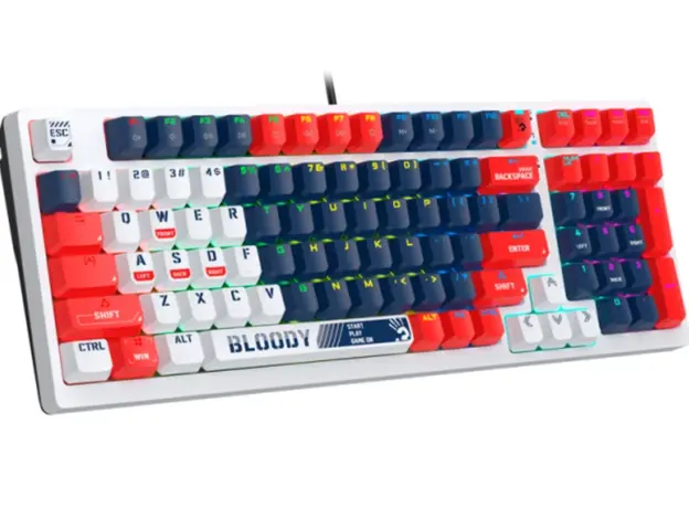 კლავიატურა A4tech Bloody S98 RGB Mechanical Gaming Keyboard Red Switch US Layout Sports Navy, 3 image