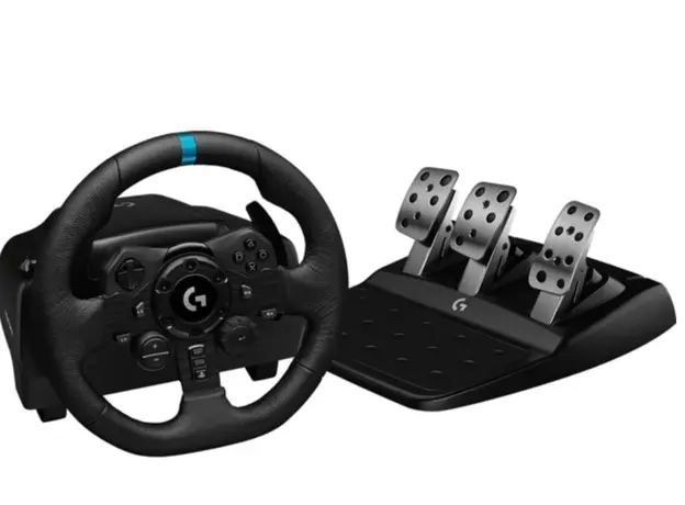 კომპიუტერული საჭე და პედლები LOGITECH G923 Racing Wheel and Pedals - PC/PS - BLACK - USB, 2 image